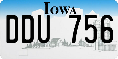 IA license plate DDU756