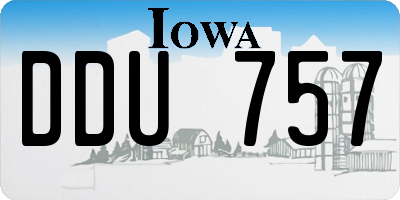 IA license plate DDU757