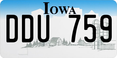 IA license plate DDU759