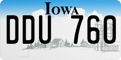 IA license plate DDU760