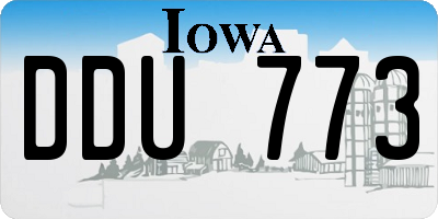 IA license plate DDU773