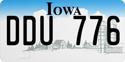 IA license plate DDU776
