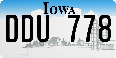 IA license plate DDU778