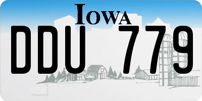 IA license plate DDU779