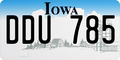 IA license plate DDU785