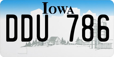 IA license plate DDU786