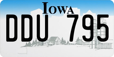 IA license plate DDU795