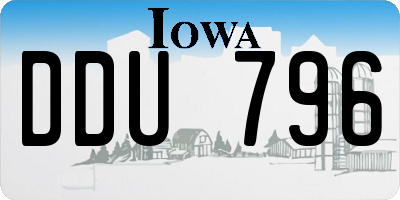 IA license plate DDU796