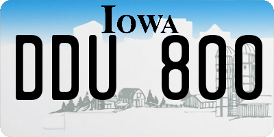 IA license plate DDU800