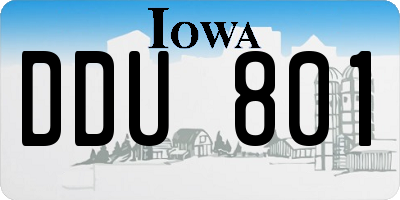 IA license plate DDU801