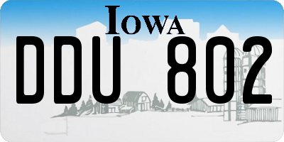 IA license plate DDU802