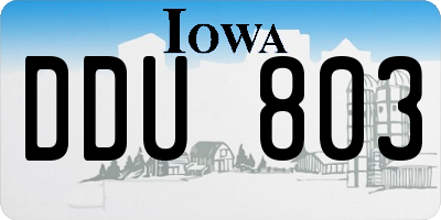 IA license plate DDU803
