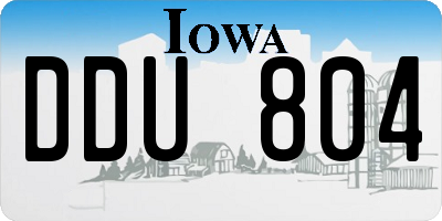 IA license plate DDU804