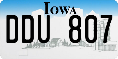 IA license plate DDU807