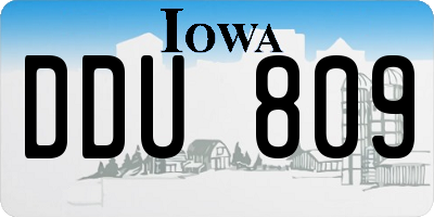 IA license plate DDU809