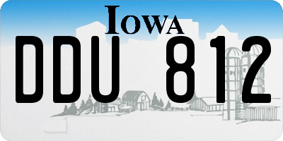 IA license plate DDU812