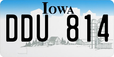 IA license plate DDU814