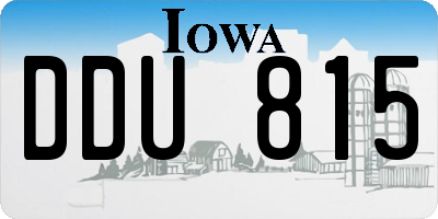 IA license plate DDU815