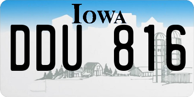 IA license plate DDU816
