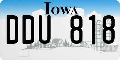 IA license plate DDU818