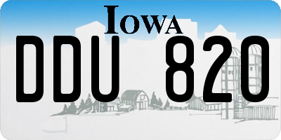 IA license plate DDU820