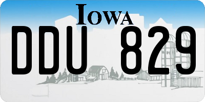 IA license plate DDU829