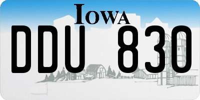 IA license plate DDU830