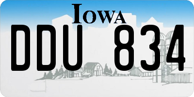 IA license plate DDU834