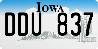 IA license plate DDU837