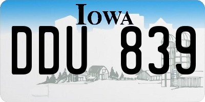 IA license plate DDU839
