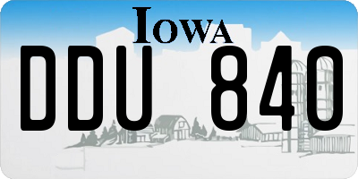 IA license plate DDU840
