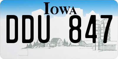 IA license plate DDU847