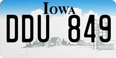 IA license plate DDU849