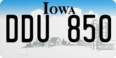 IA license plate DDU850