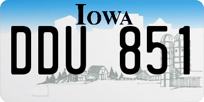 IA license plate DDU851