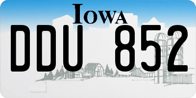 IA license plate DDU852