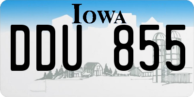 IA license plate DDU855