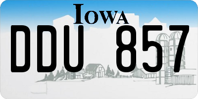 IA license plate DDU857