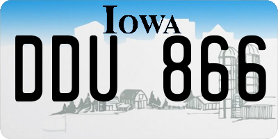 IA license plate DDU866