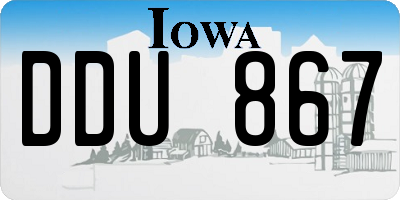 IA license plate DDU867