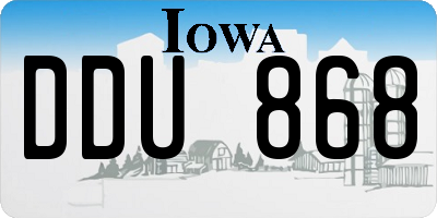 IA license plate DDU868