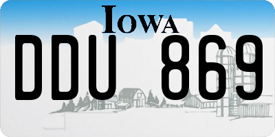 IA license plate DDU869