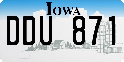 IA license plate DDU871