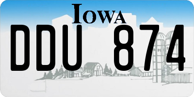 IA license plate DDU874