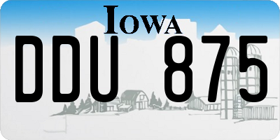 IA license plate DDU875