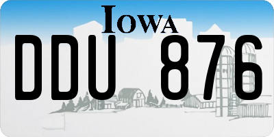 IA license plate DDU876