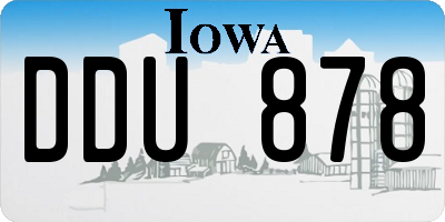 IA license plate DDU878