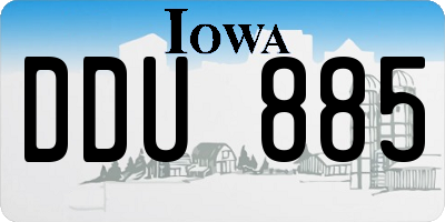 IA license plate DDU885
