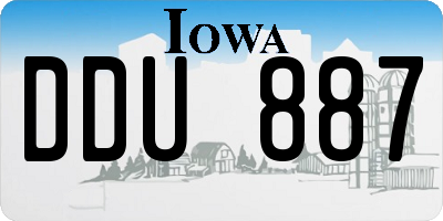 IA license plate DDU887