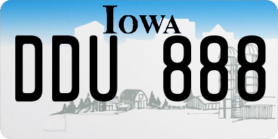 IA license plate DDU888